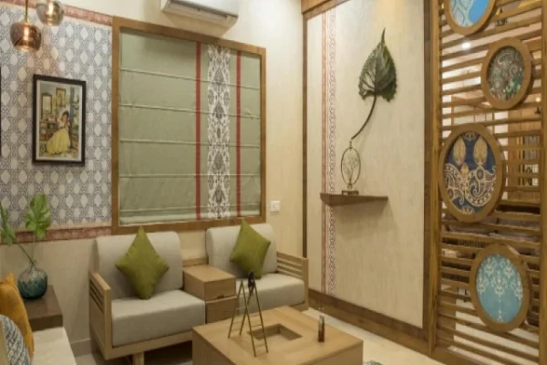 living-room-with-large-clock-green-peacock-wall